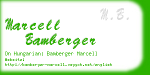 marcell bamberger business card